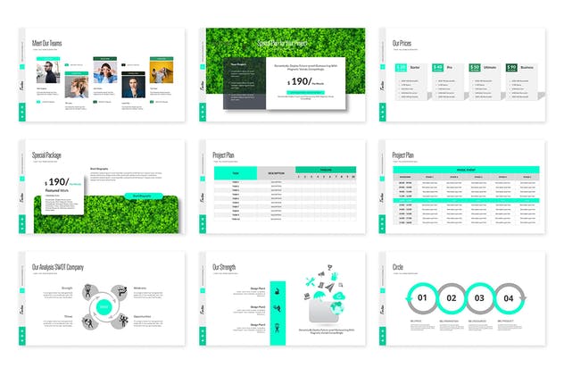 信息数据型企业介绍PPT幻灯片模板 Toetiec Powerpoint Presentation插图(5)