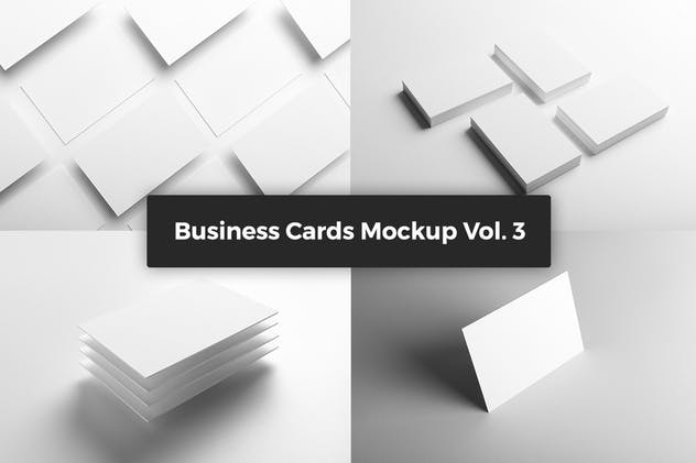 简约实用企业名片设计演示样机模板v3 Business Cards Mockup Vol. 3插图(6)