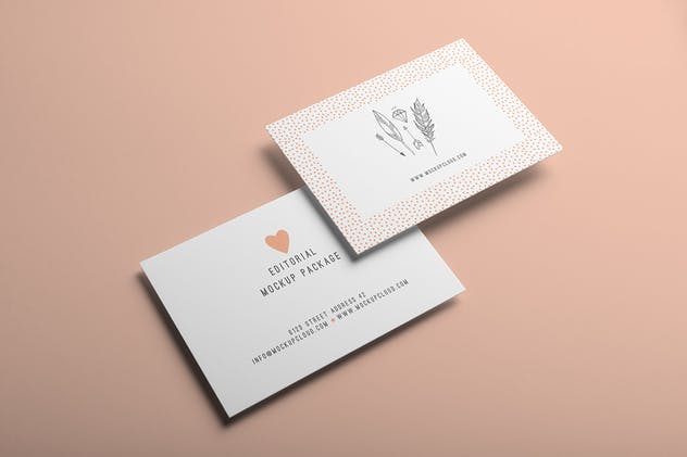 企业个人名片样机模板v4 Business Cards Mockup Vol. 4插图(3)