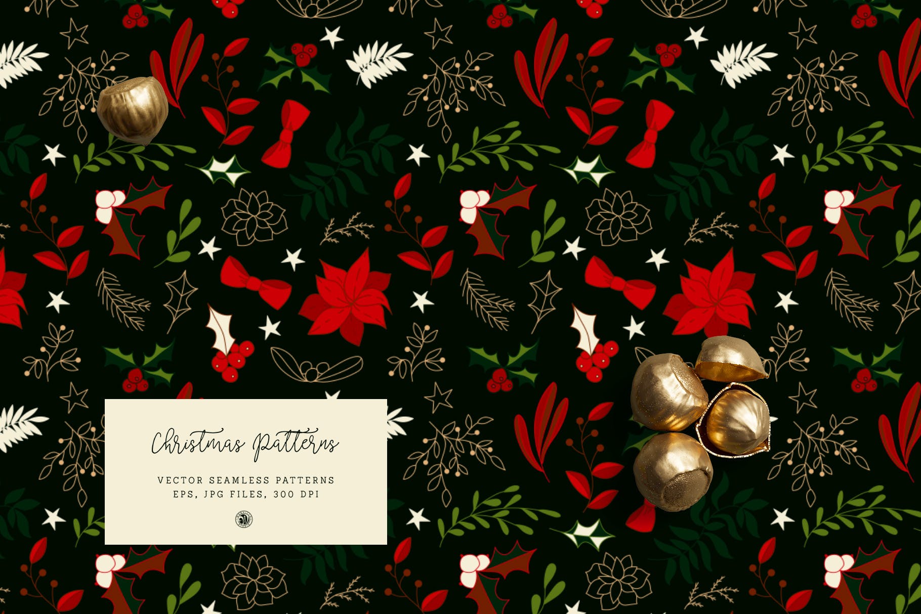 圣诞节节日元素图案花纹矢量背景素材 Christmas Patterns vol.2插图(6)