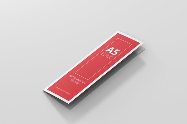 A5长方形双折页餐牌/宣传册样机 A5 Long Bi-Fold Brochure Mock-Up插图(3)