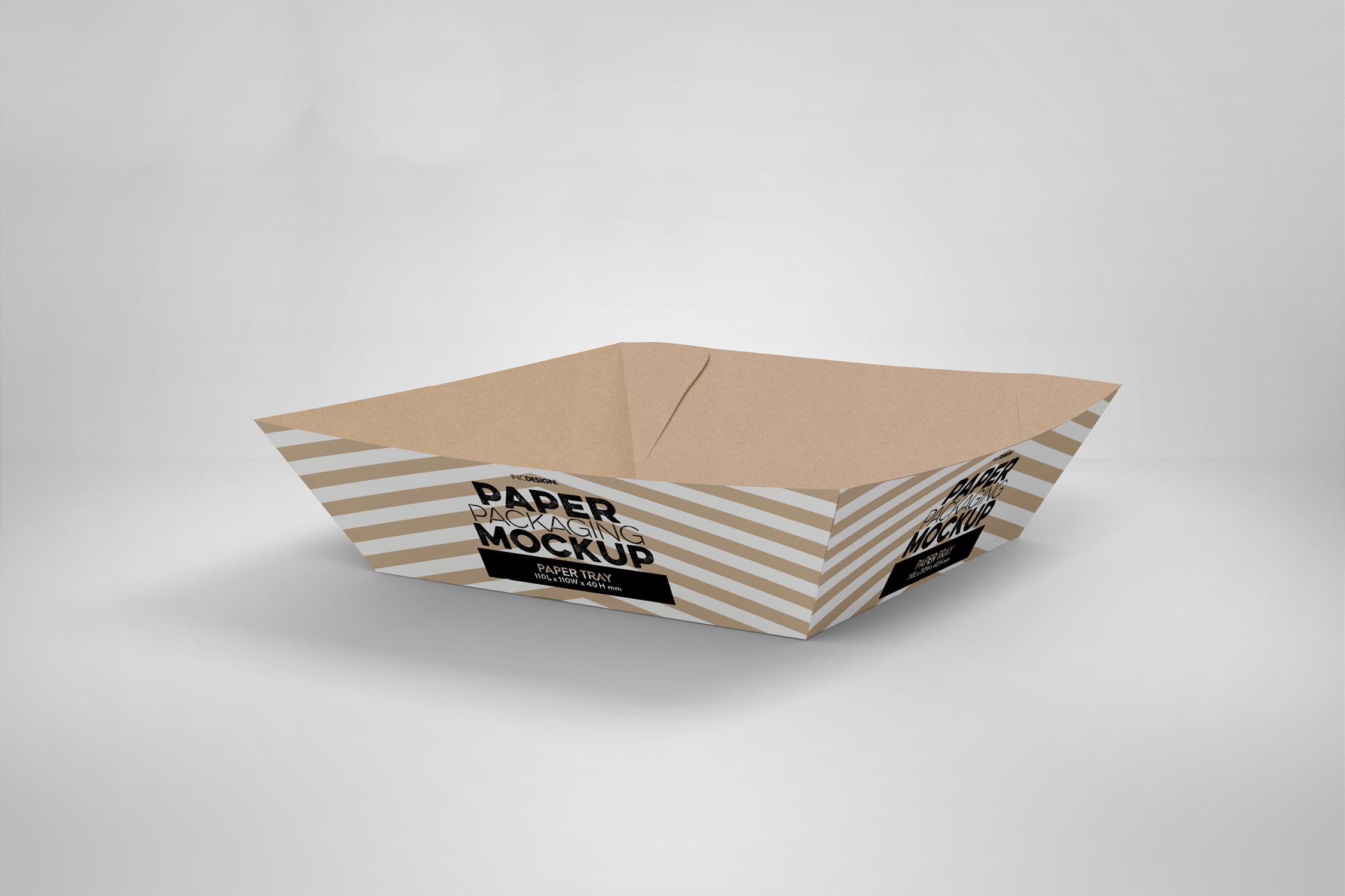一次性小吃纸盘样机模板 Paper Tray 6 Packaging Mockup插图1