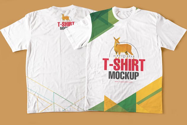 时髦圆领T恤品牌服装样机 Modish Round Neck T-Shirts Mockups插图(4)