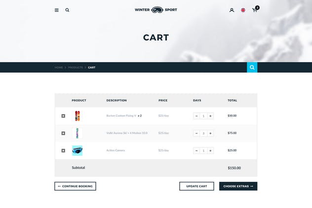 冬季运动 – 滑雪和滑雪板租赁电商外贸网站设计PSD模板 Winter Sport – Ski & Snowboard Rental PSD Template插图(7)