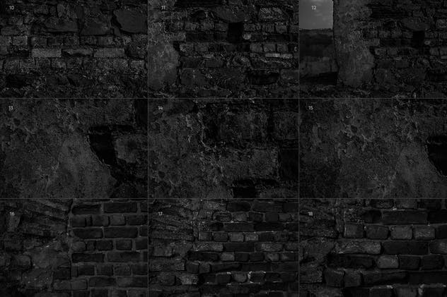 27+深黑石墙纹理背景照片素材 Dark Stone Wall Texture Backgrounds Stock Photo插图(4)