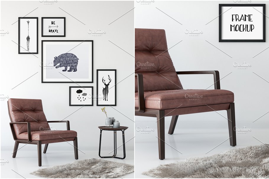 现代居家挂墙画框相框样机 Scandi Interior Frame Mockup – 10插图