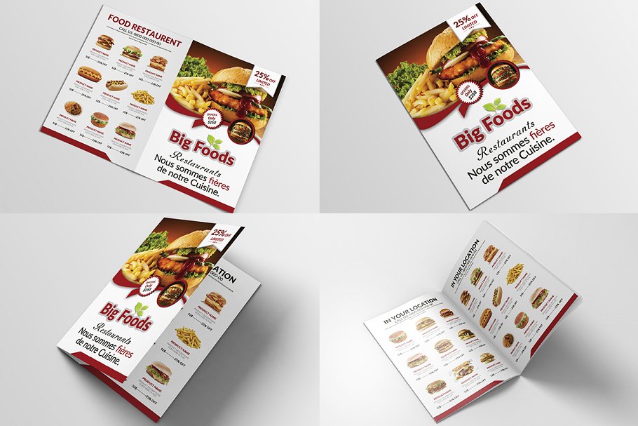 40款西式饮食菜单传单模板合集 Restaurant Menu Bundle插图13