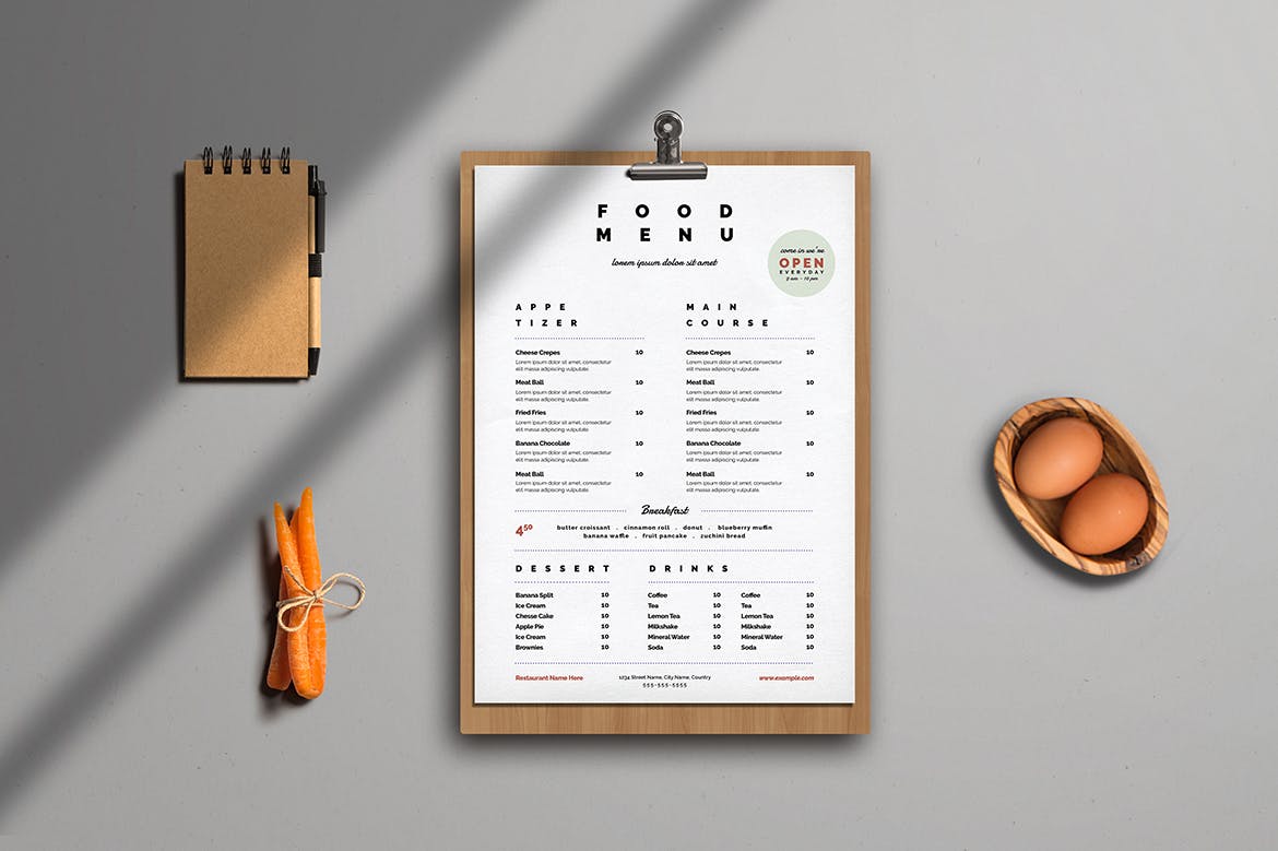超简约冷饮奶茶店适用的菜单设计模板 Clean & Simple Food Menu插图3