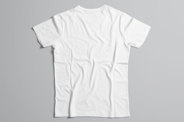 男模特圆领白色T恤服装样机 T-Shirt Mock-Up / Crew Neck Male Model Edition插图(6)