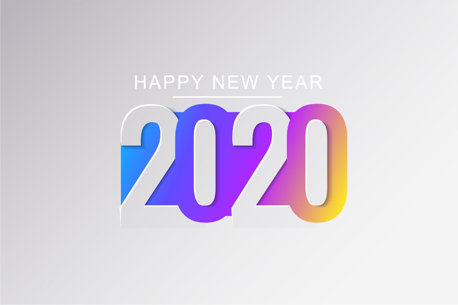 2020新年数字彩色矢量设计图形素材 2020 Happy New Year Greeting Card插图3