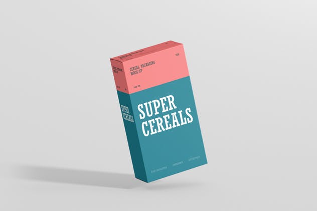 营养谷物食品包装纤细尺寸盒子样机 Cereals Box Mockup – Slim Size插图(1)