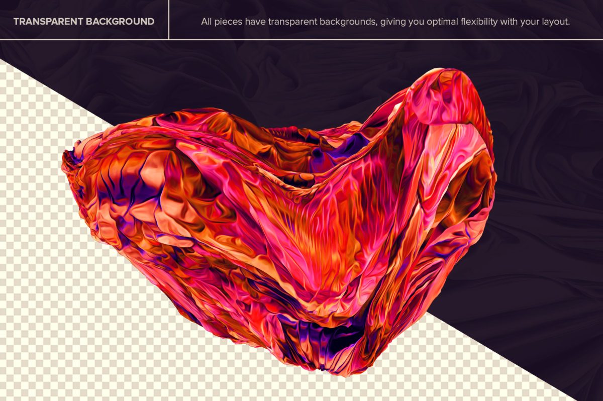 创意抽象纹理系列：80个3D立体抽象形状&PS笔刷 Displaced插图1