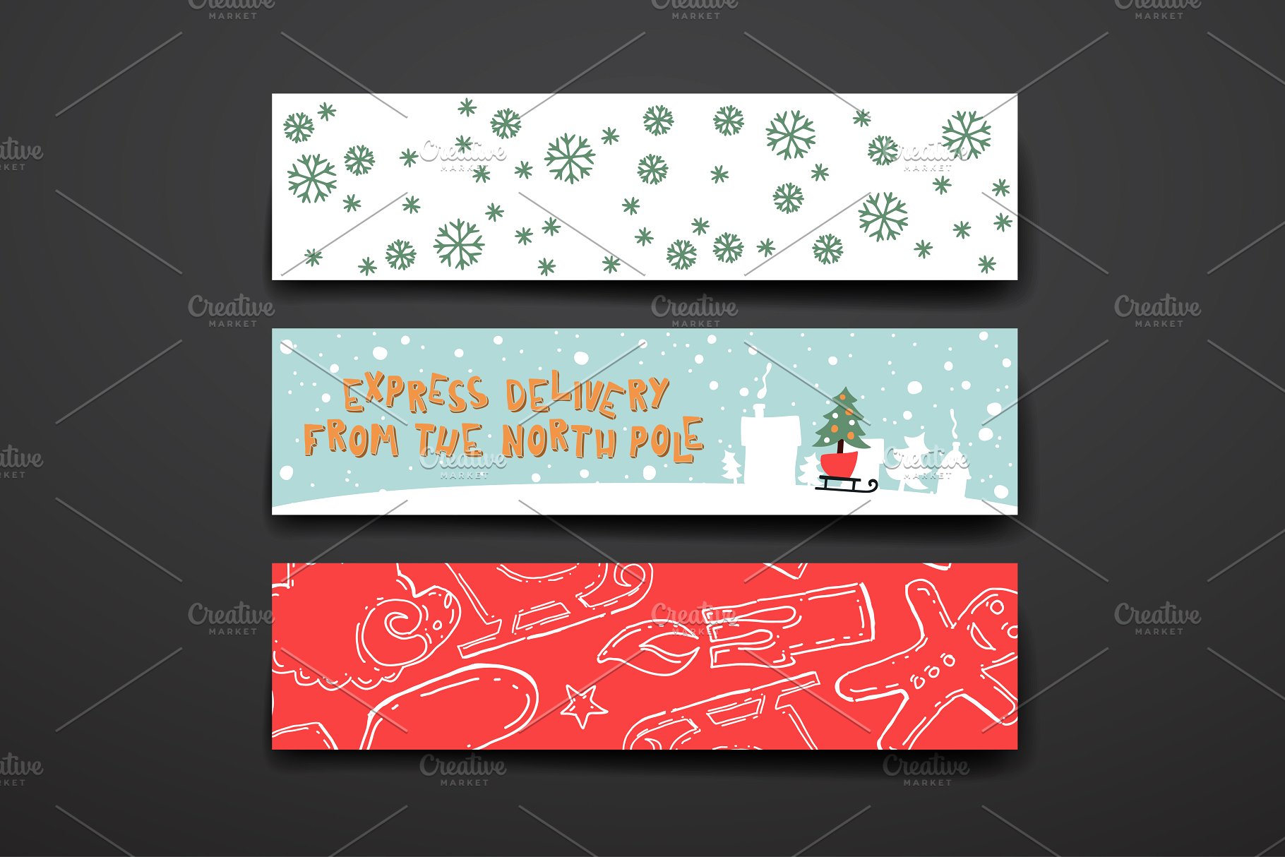 圣诞节日祝贺卡片制作素材 Merry Christmas Card Template插图(1)
