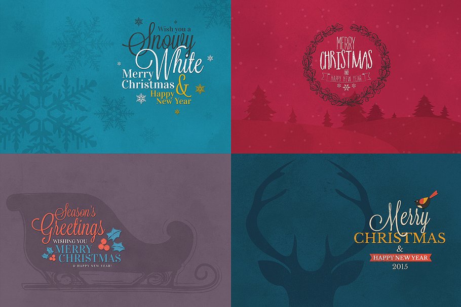 圣诞节主题背景和卡片模板V.4 Christmas Background & Cards Vol.4插图1