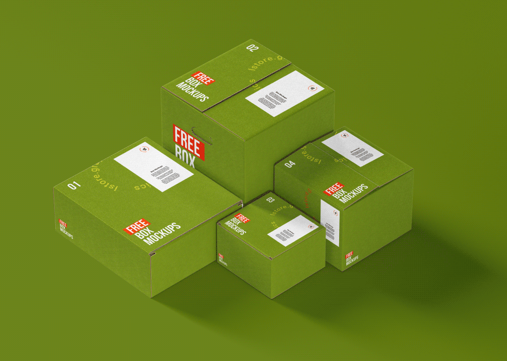 纸箱包装盒包装样机 7 Box Mockups插图(9)