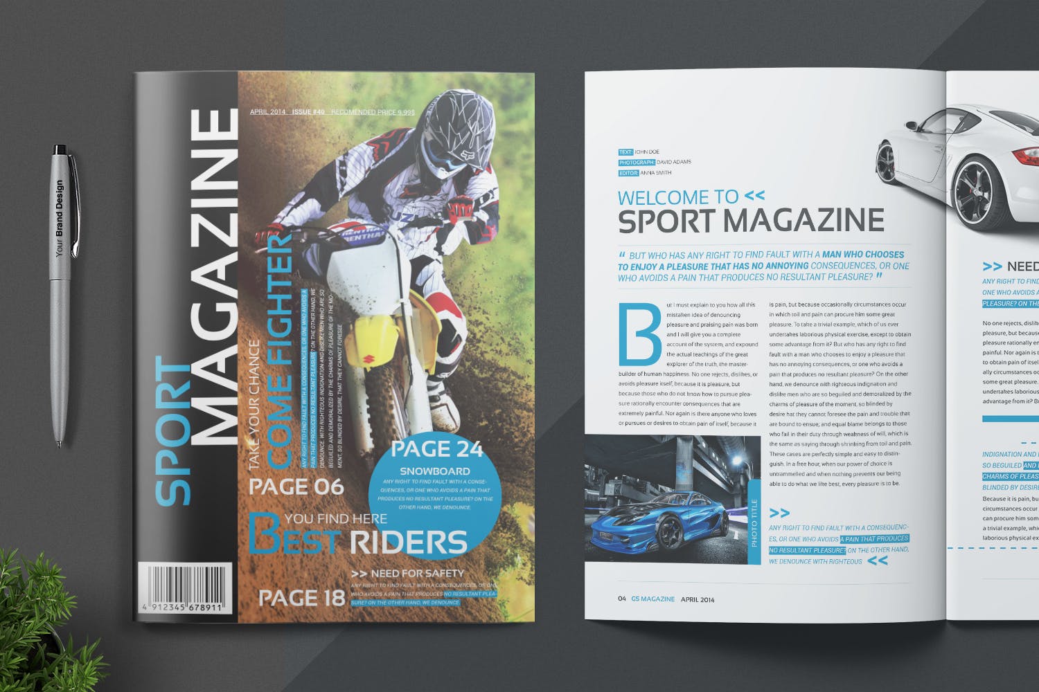 极限运动/体育赛事杂志设计模板 Magazine Template插图