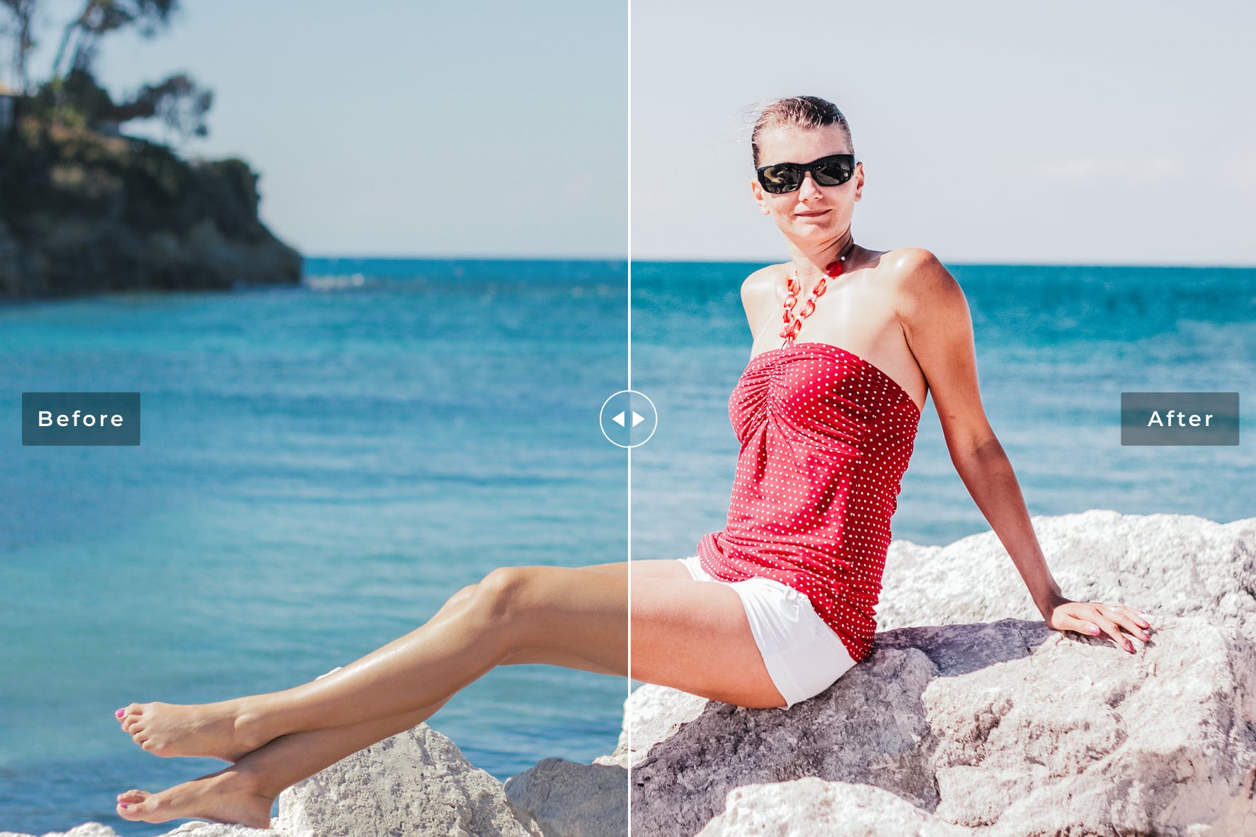 复古柔和色调沙滩泳衣装摄影后期处理LR调色预设 Aloha Mobile & Desktop Lightroom Presets插图2
