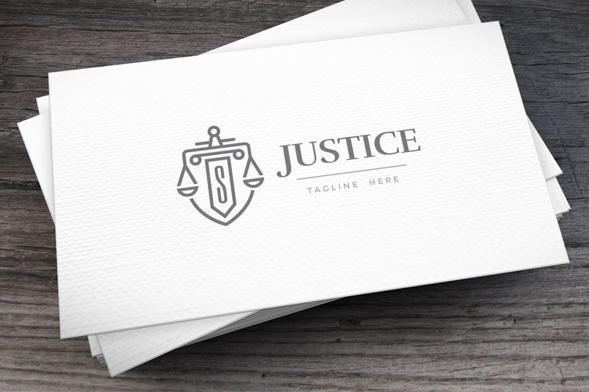 天平秤图形法律法务业务Logo设计模板 Justice Logo Template插图