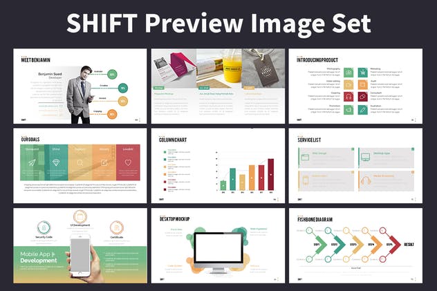 数据类报告PPT幻灯片模板合集 SHIFT Powerpoint Template插图(5)