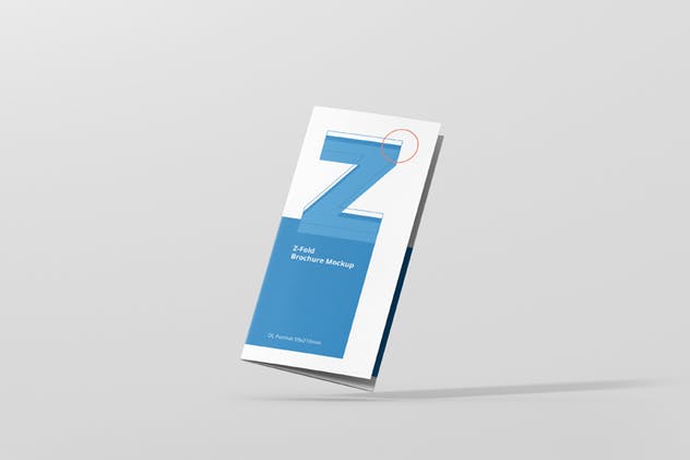 高品质DL三折页宣传册样机模板 DL Z-Fold Brochure Mockup – 99x210mm插图(1)