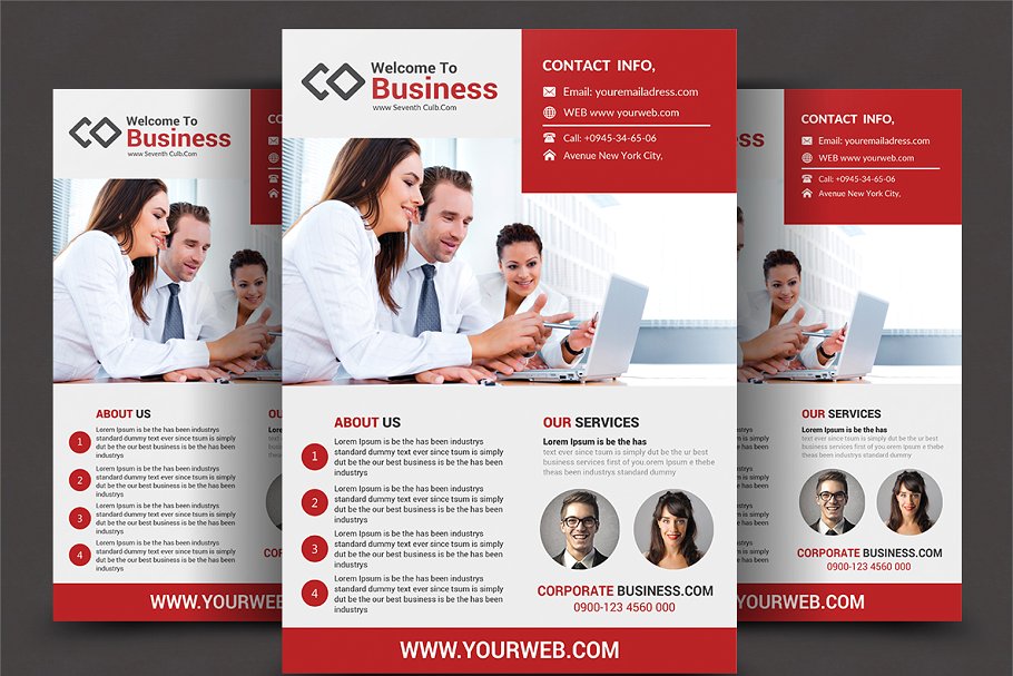 企业商务传单模板合集（8） (8) Business Flyer Bundle插图(3)