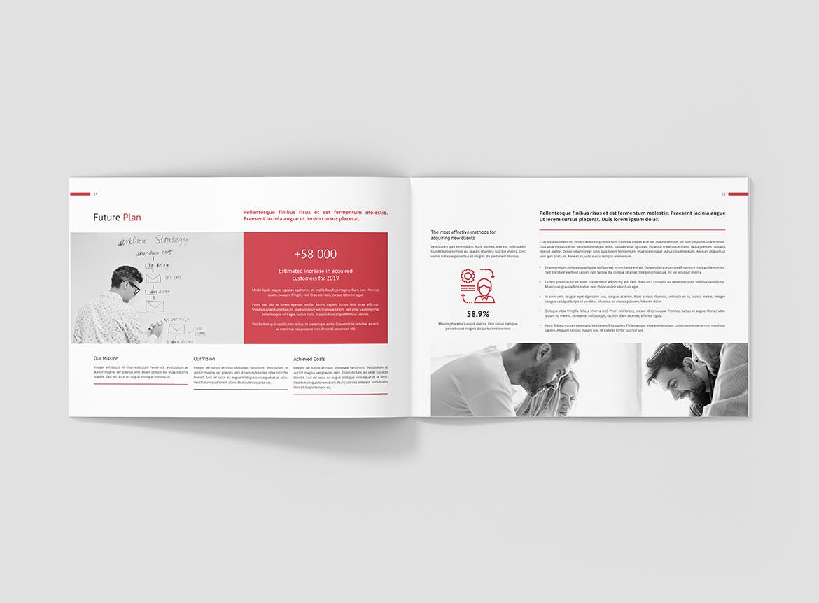 商业&创意营销企业介绍画册设计模板 Business Marketing – Company Profile Landscape插图(8)