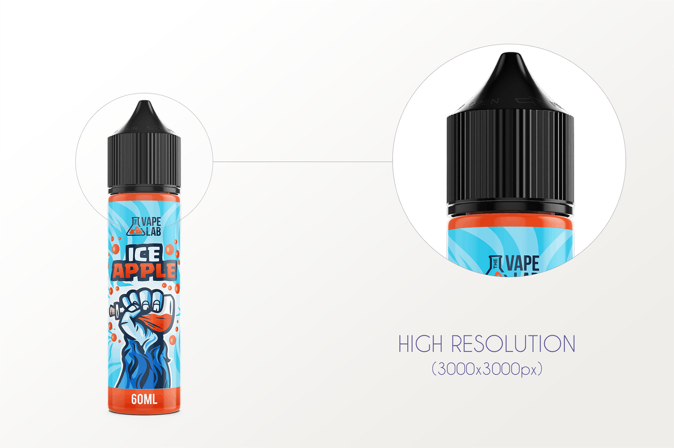 60ml装电子烟烟油瓶外观设计样机模板 eLiquid Bottle Mockup v. 60ml-A插图(4)