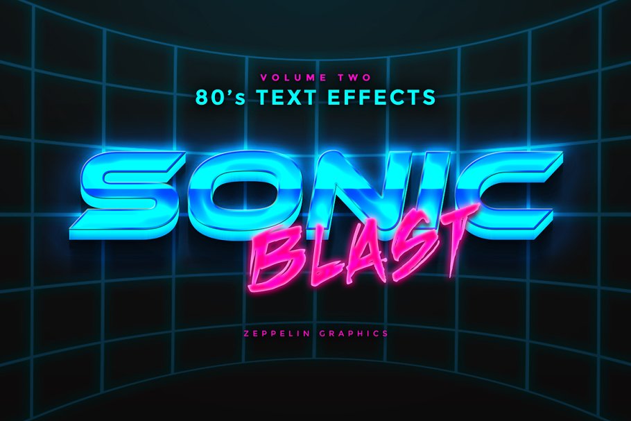 80s年代风格文本风格图层样式 80s Text Effects Minibundle插图(19)