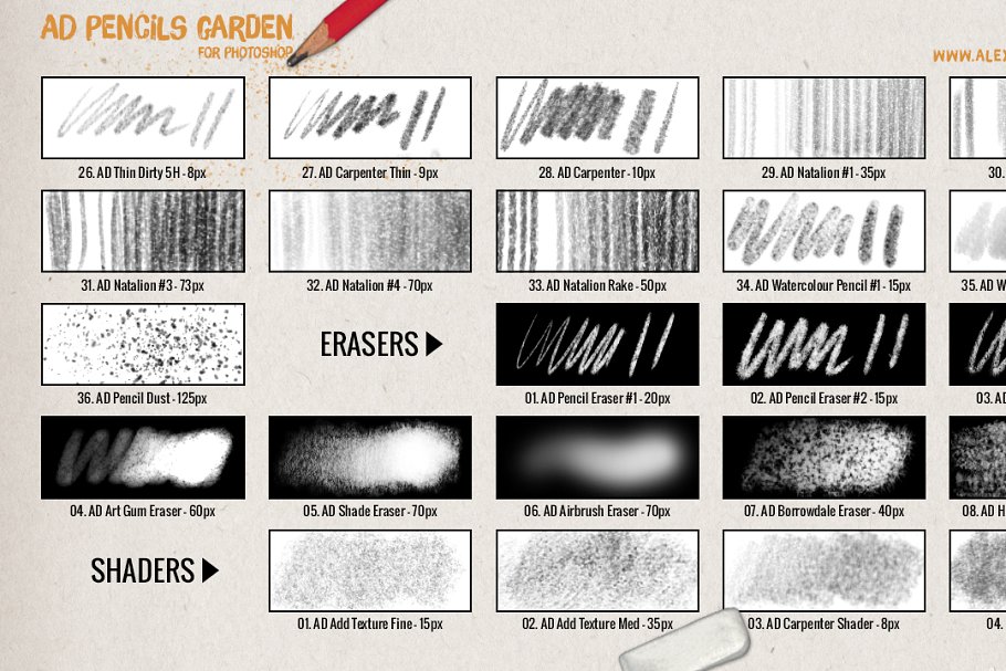 超级ps铅笔笔刷大合集 The Pencils Garden插图(3)
