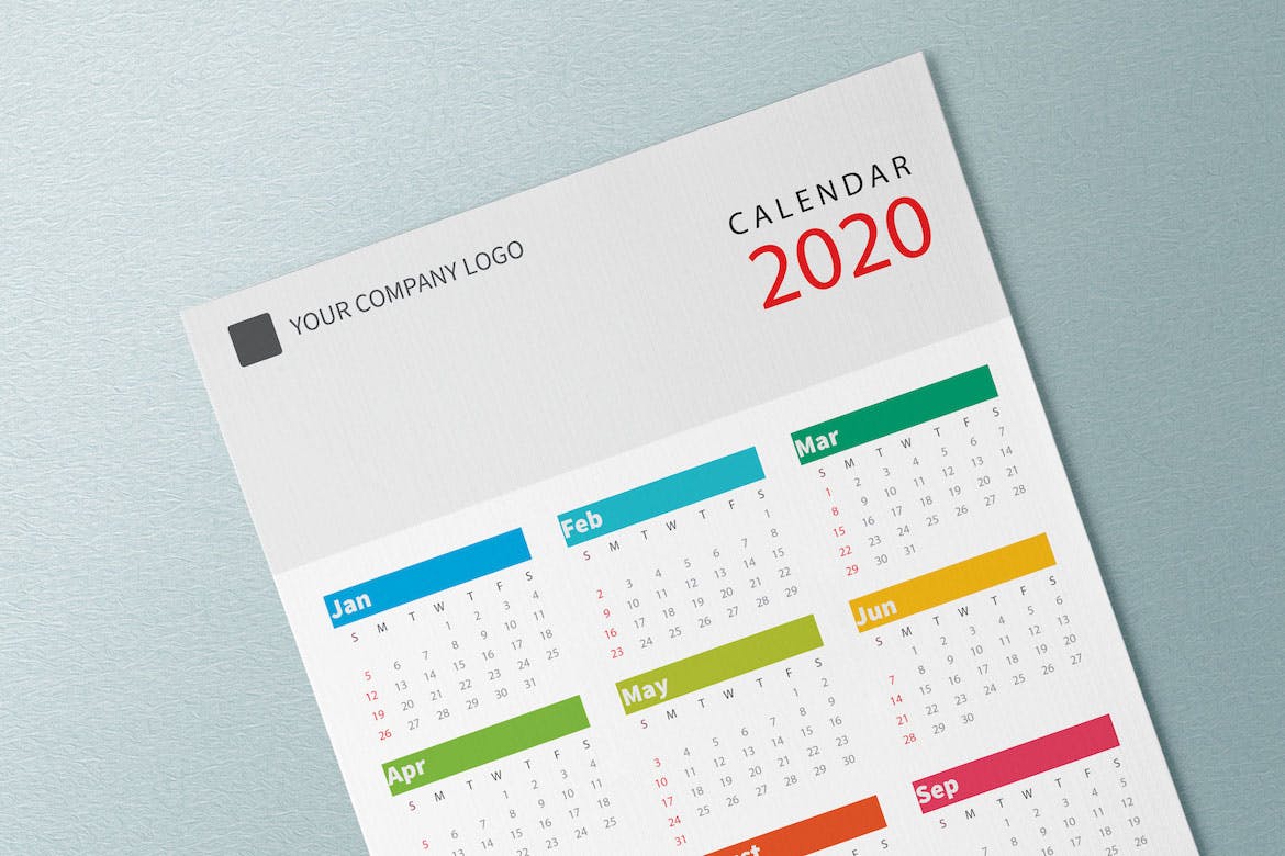 极简主义风格2020年历日历设计模板 Creative Calendar Pro 2020插图(3)