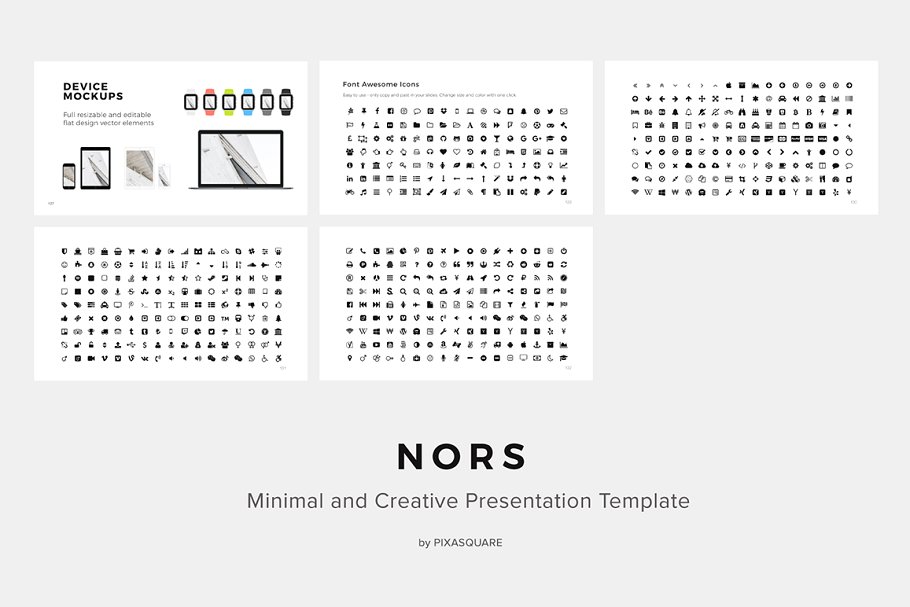 现代创意设计企业宣传PPT幻灯片模板 NORS Powerpoint Template + Big Bonus插图(15)