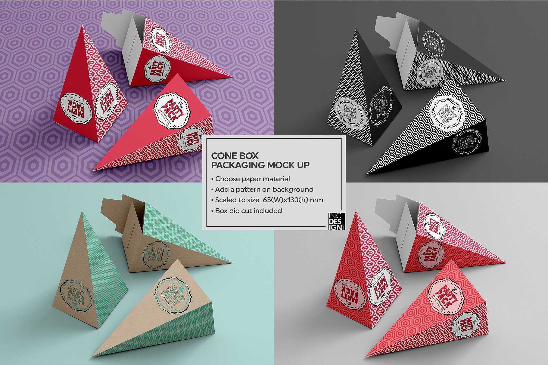 锥形盒子包装展示样机 Cone Box Packaging Mockup [psd]插图(3)