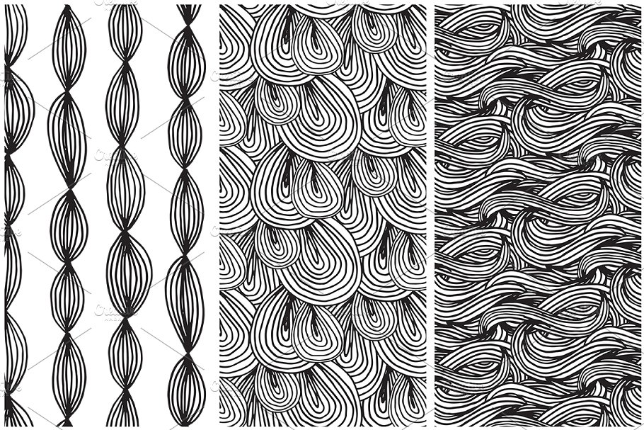 有趣的手绘涂鸦无缝矢量图案 Doodle Seamless Patterns插图(4)
