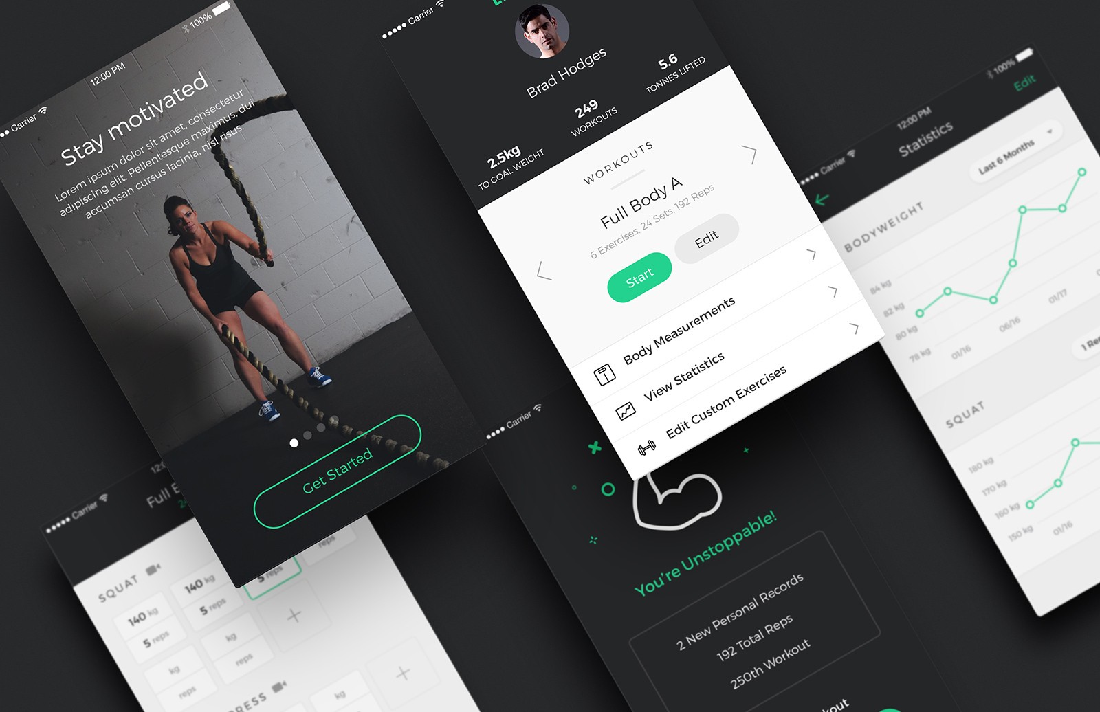 健身类 APP UI 套件 Lifter – Fitness App UI Kit插图