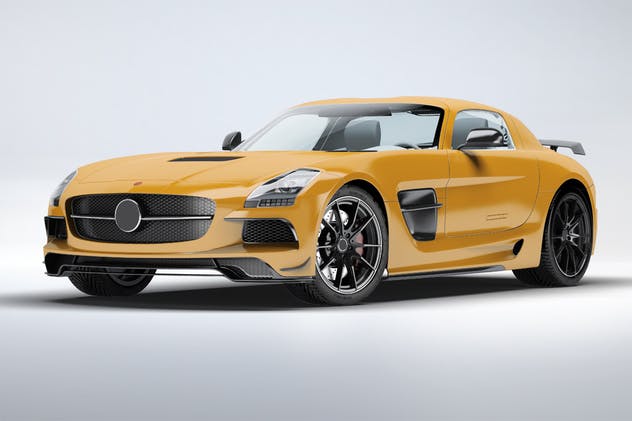 超级豪华跑车梅赛德斯SLS AMG样机模板 Supercar Mercedes SLS AMG Mock-Up插图(5)