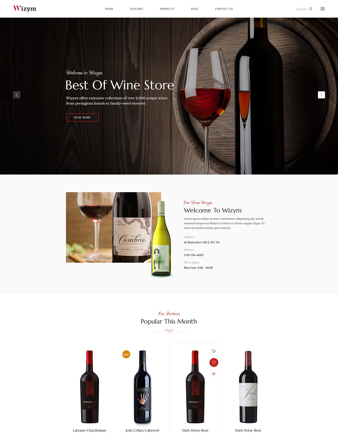 葡萄酒品牌网站设计PSD模板 Wizym | Wine & Winery PSD Template插图(1)