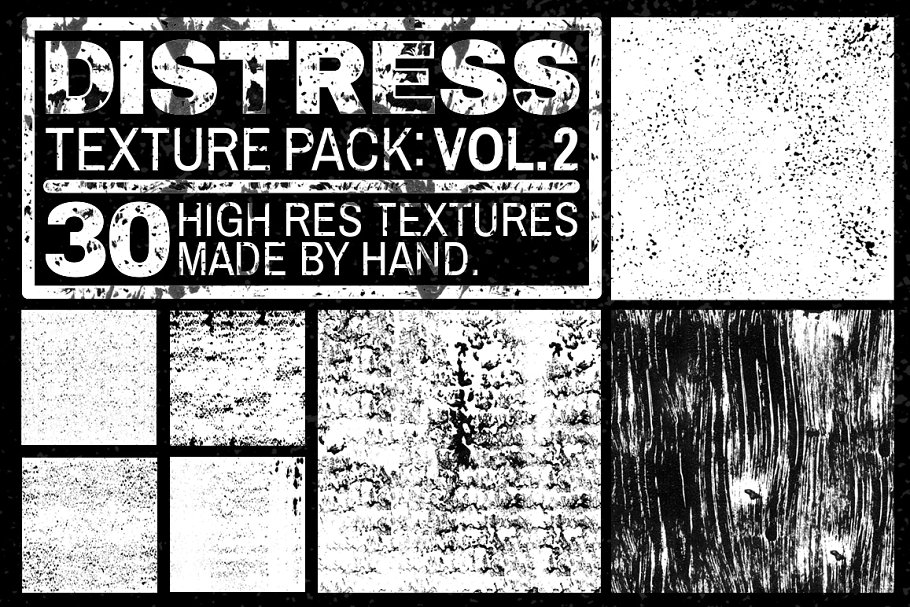 凸印油墨印刷纹理合集V.2 Distress Texture Pack: Vol. 2插图