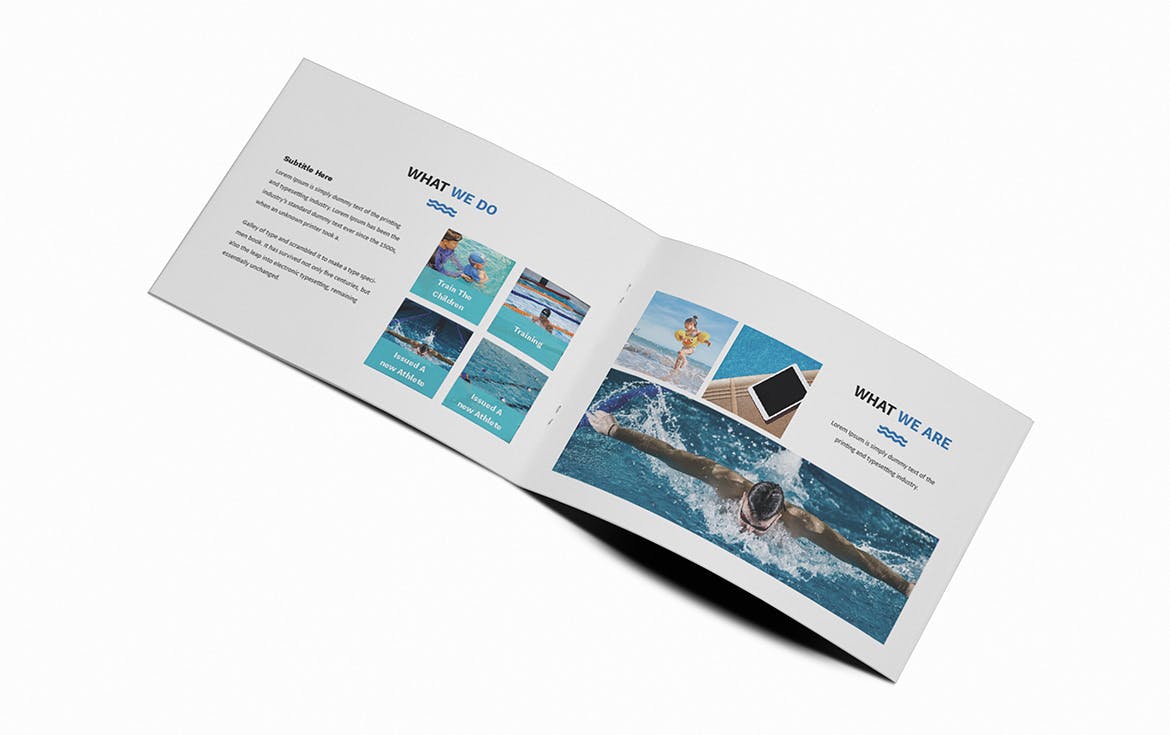 游泳培训招生简章/宣传册设计模板 Swimming A5 Brochure Template插图5