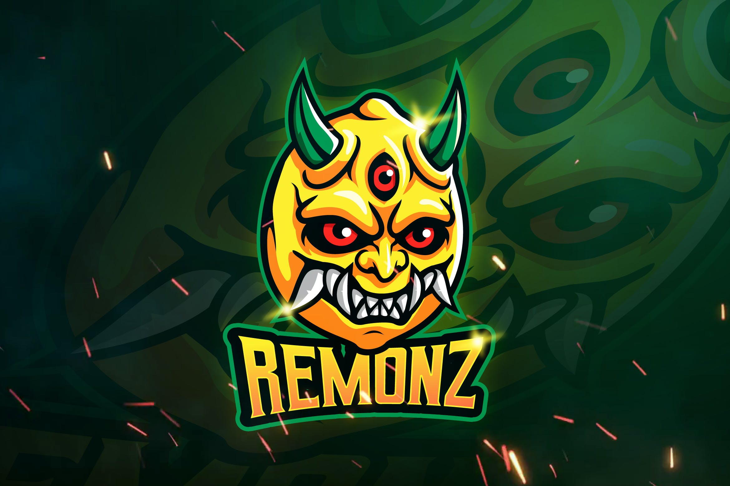 三眼怪电子竞技战队队徽Logo模板 REMONZ – Mascot & Esports Logo插图