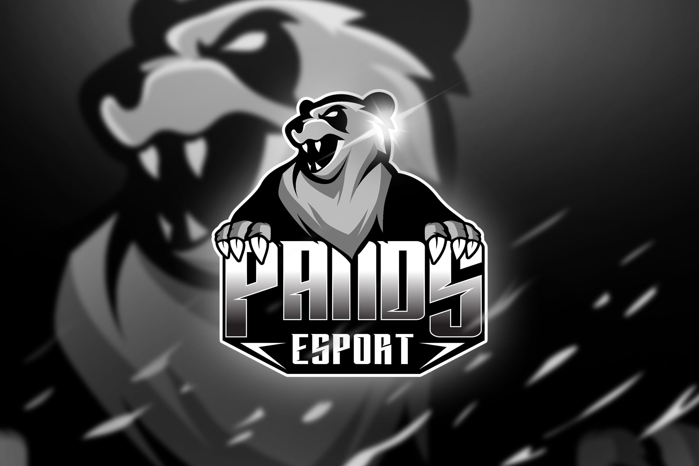 灰熊电子竞技吉祥物队徽Logo标志设计模板 Pands – Mascot & Logo Esport插图