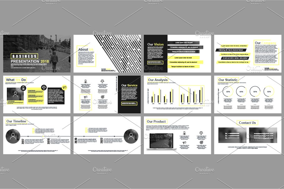 信息图表数据汇报工作幻灯片设计矢量图形 Powerpoint Slide Templates插图(3)
