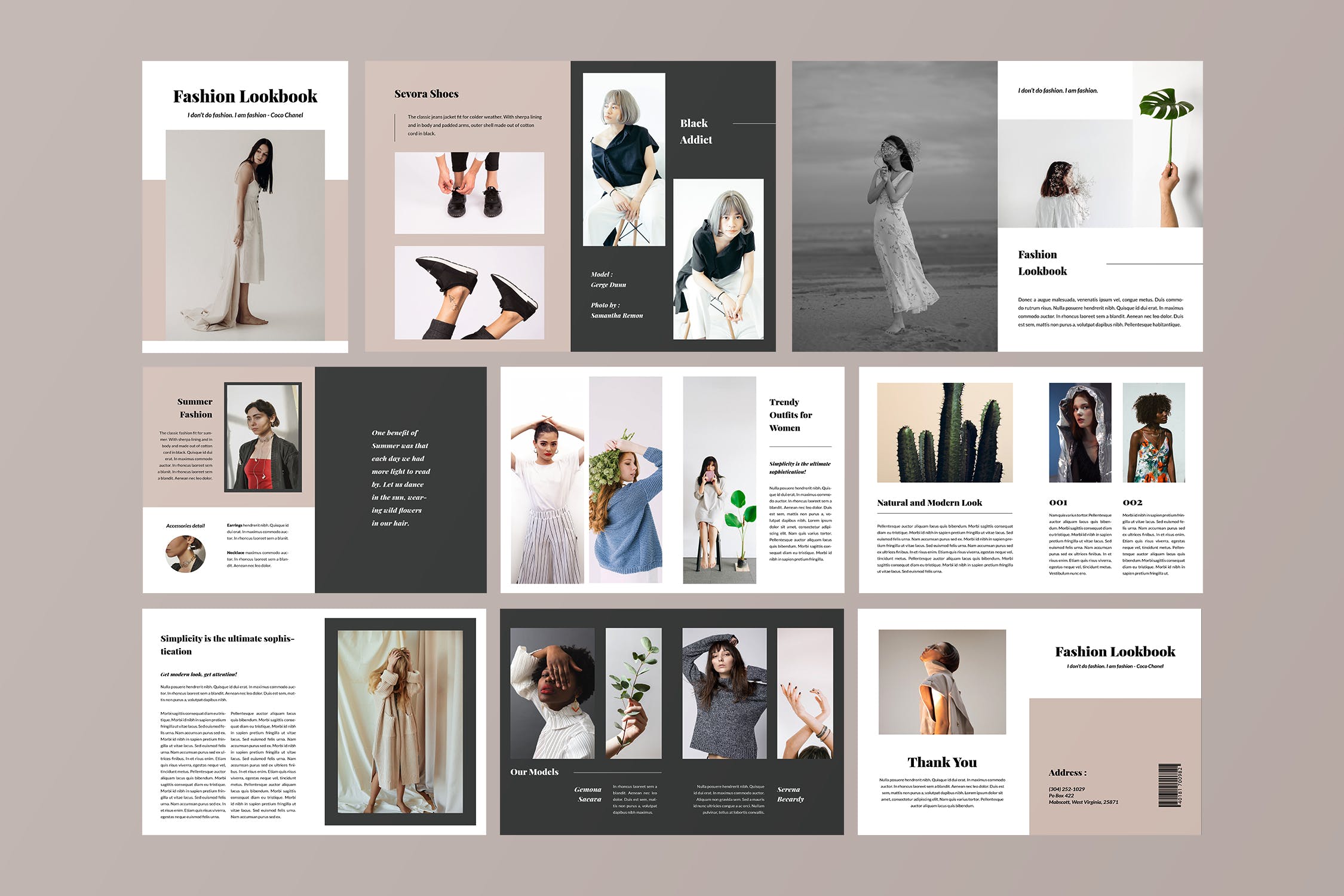 时尚品牌服饰产品手册/产品画册设计模板 Fashion Lookbook Catalogue插图(4)
