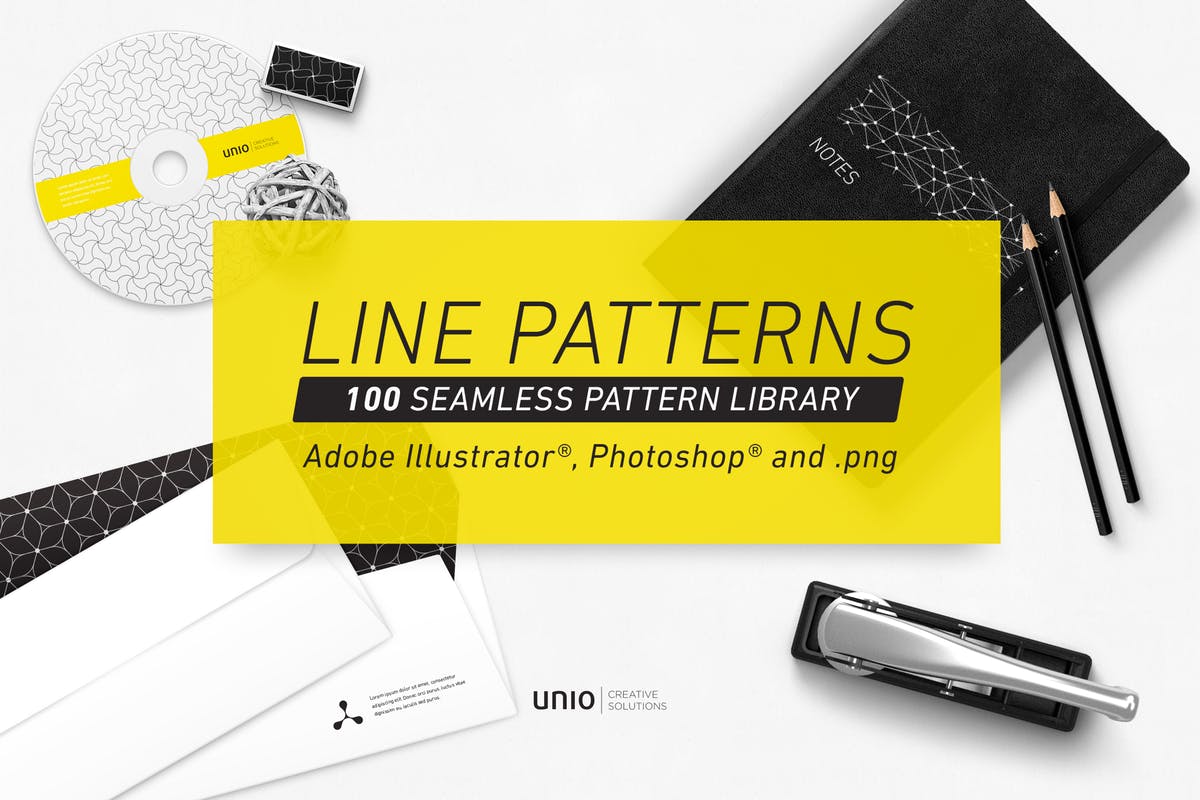 100种风格外观包装设计线条图案纹理 Line Patterns插图