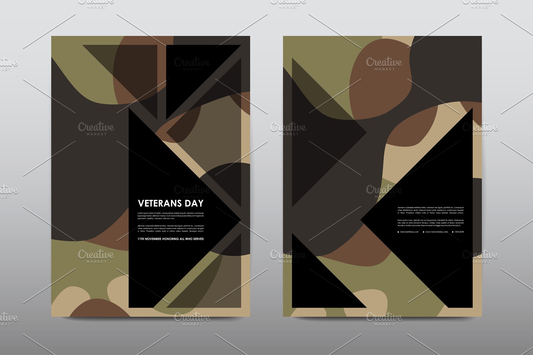 40+老兵节军人宣传小册模板 Veteran’s Day Brochures Bundle插图4