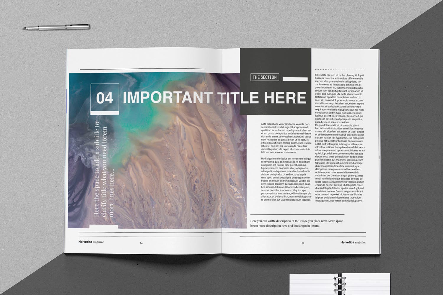 时尚行业产品评测杂志Indesign模板下载 Helvetica Magazine Indesign Template插图7