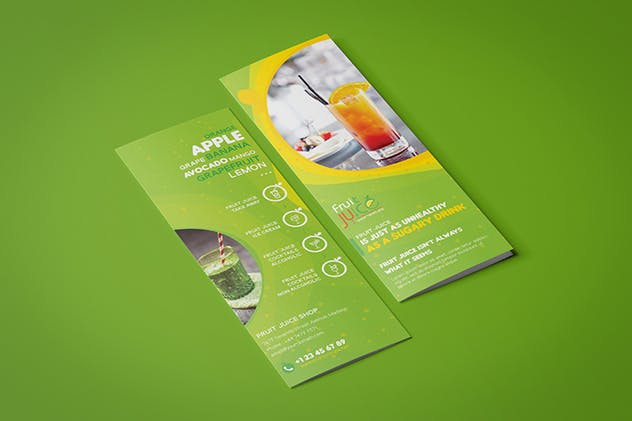 果汁冷饮饮料店点餐菜单PSD模板 Fruit Juice Shop/ Take-out Brochure and Mini Menu插图2