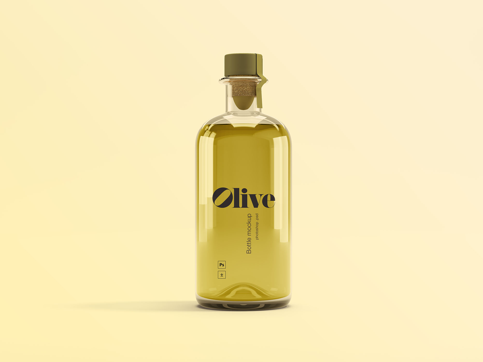 橄榄油瓶玻璃瓶设计效果图样机模板 Olive Oil Bottle Mockup插图