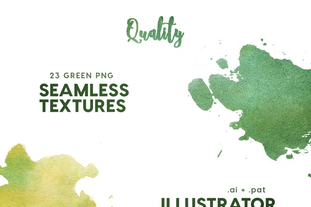 23款绿色基底水彩纹理 Watercolor Seamless Textures – Green Pack插图3