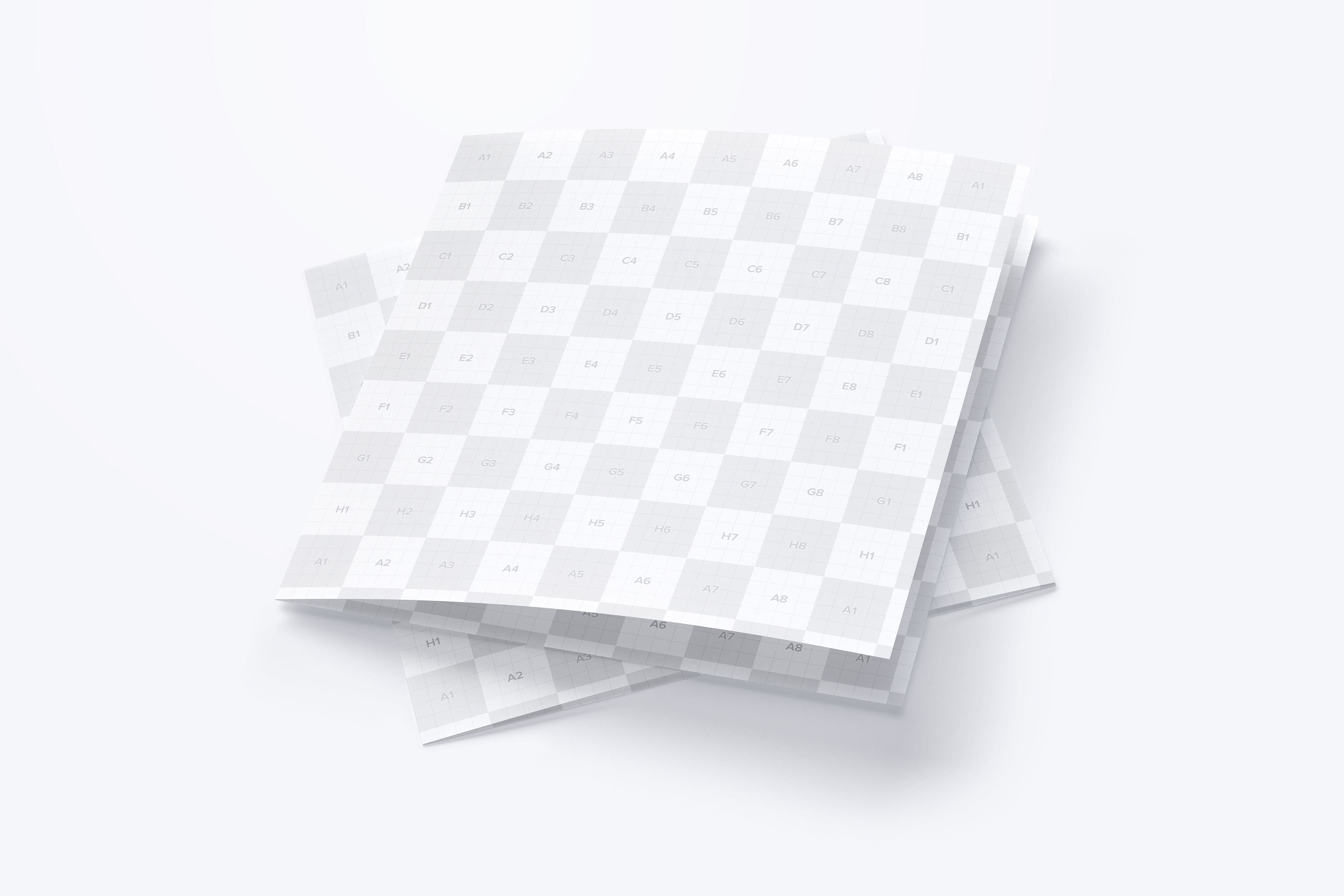 方形对折传单宣传册设计样机06 Square Bi Fold Brochure Mockup 06插图1