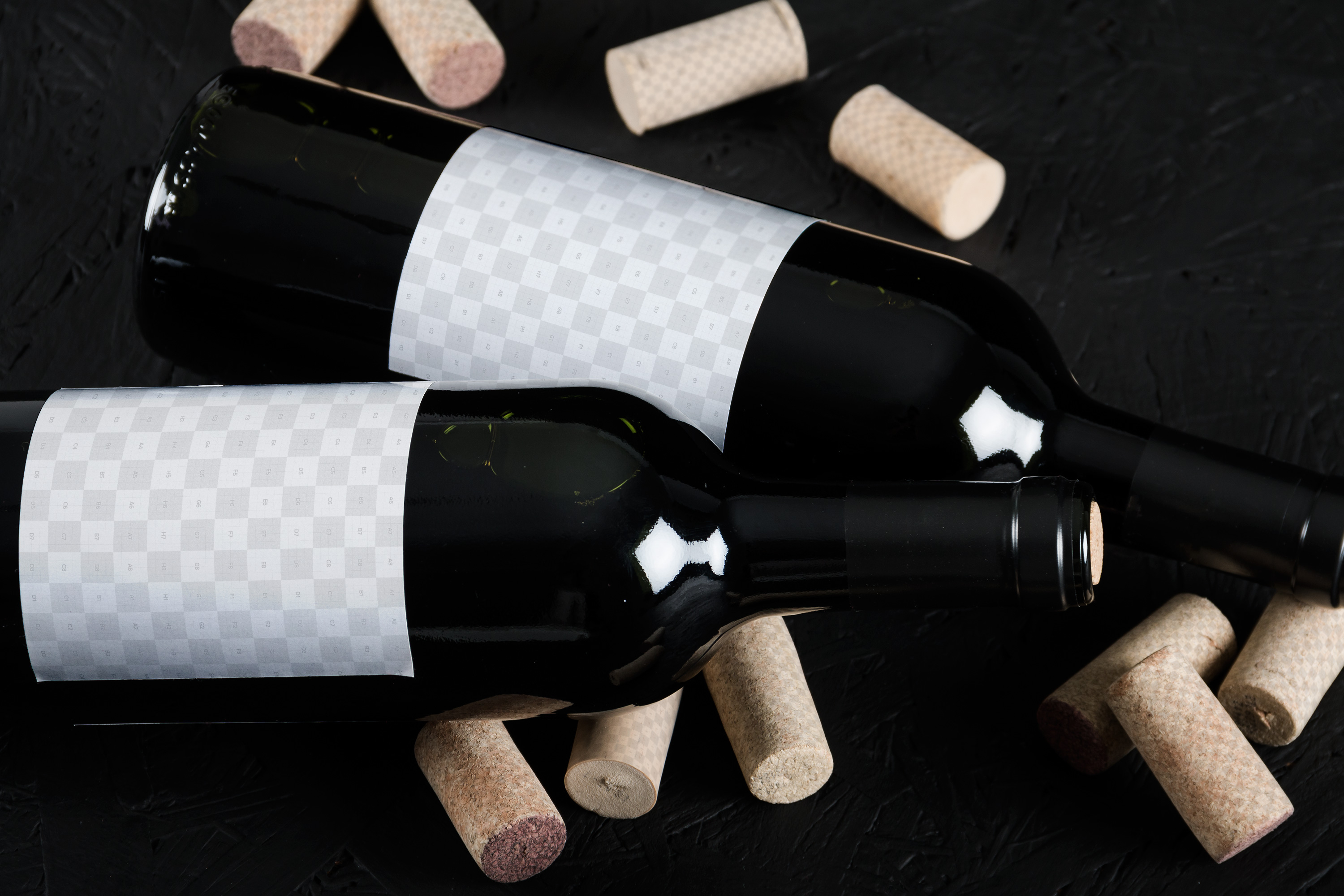 酒瓶＆酒瓶塞洋酒品牌Logo设计效果图样机11 Wine Bottle Mockup 11插图1